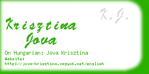 krisztina jova business card